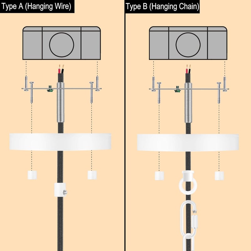 MAYOMAJO 2 Pack 6 Inches Light Canopy Kit with Heavy Duty Replacement Ceiling Cover Plate & Mounting Hardware for Lighting Fixtures Chandelier Pendant Lamp or DIY Project (White) - Image 4